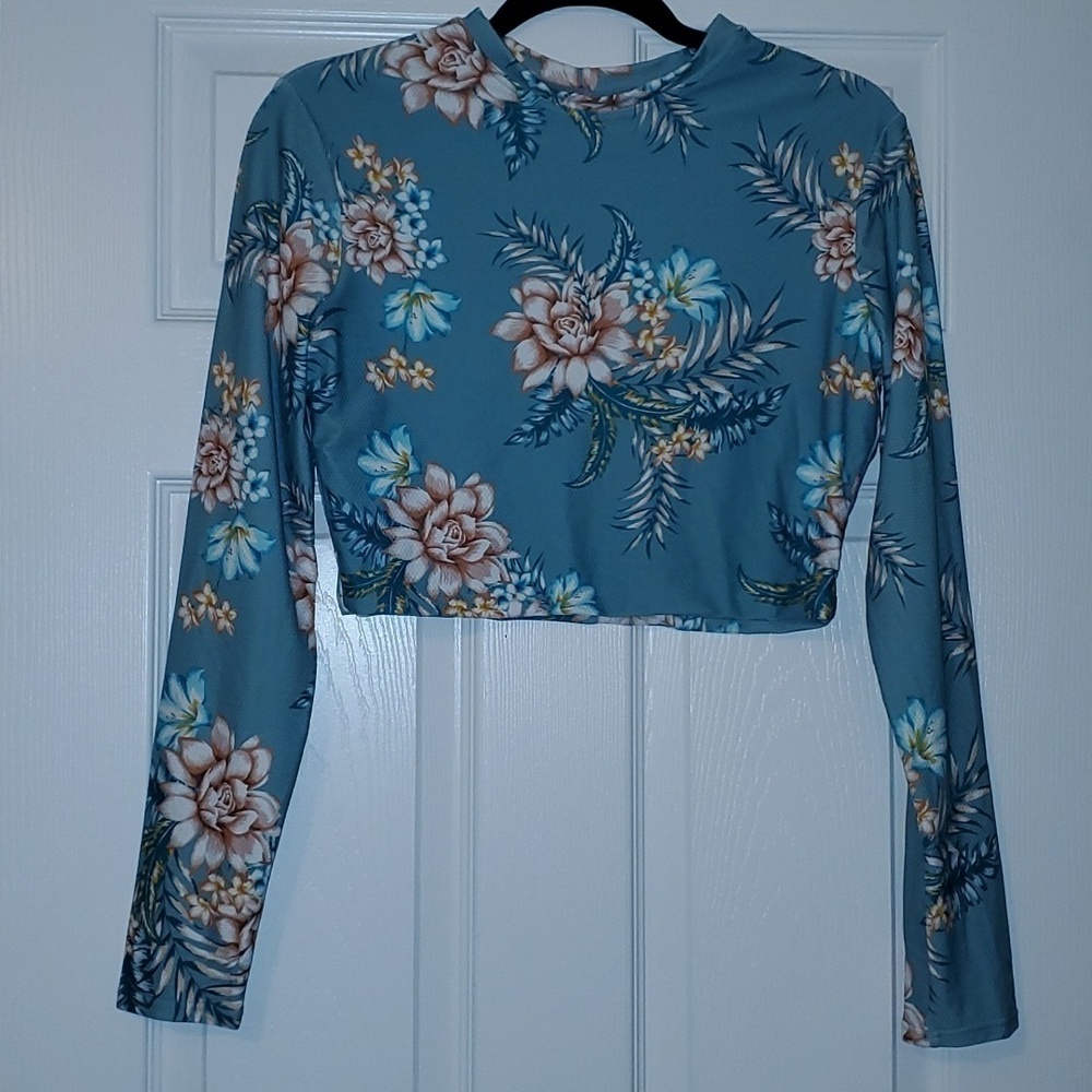 Azura Australia Mexicali Long Sleeve Crop Swim Top Size US 12